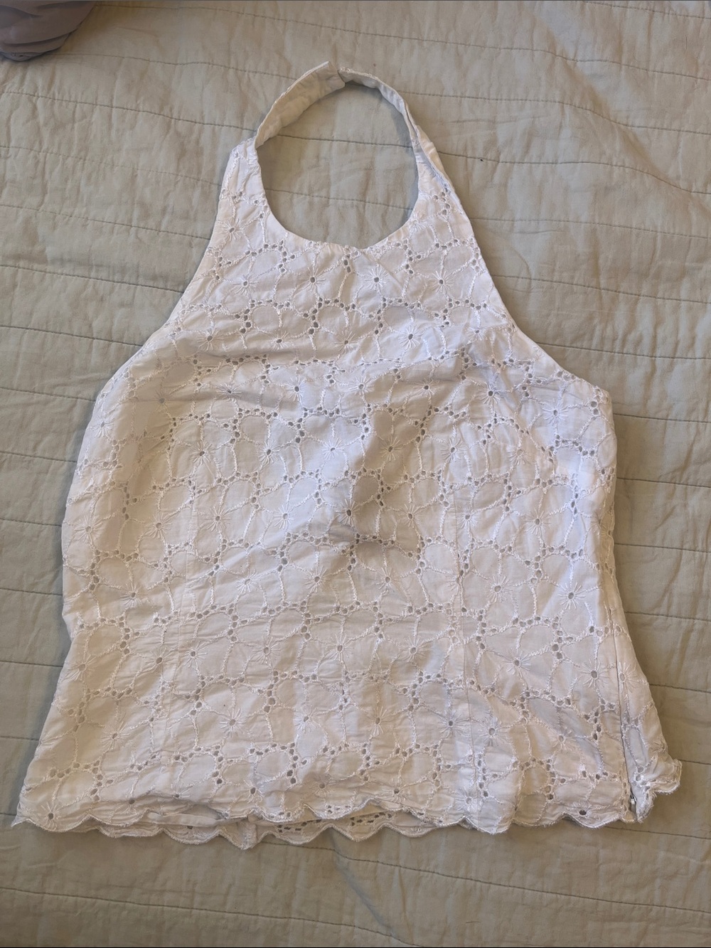 Ann Taylor Petites white halter top 100% cotton